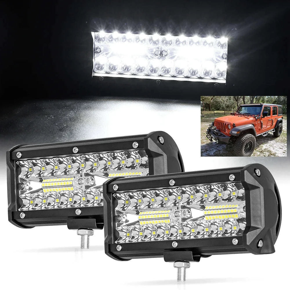 12V 24V LED Work Light Bar 4 Inch Square Offroad Light-1x 72w light
