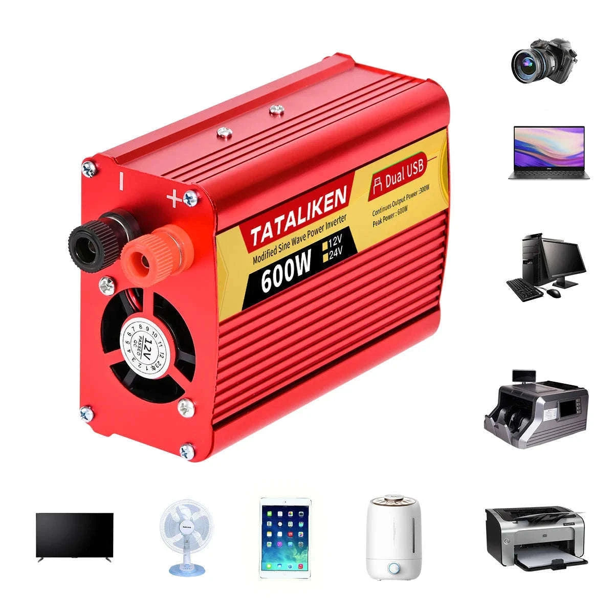12V/24V Power Inverter 600W-2500W AC 110V Universal Socket-12V 1500W 110V 60HZ