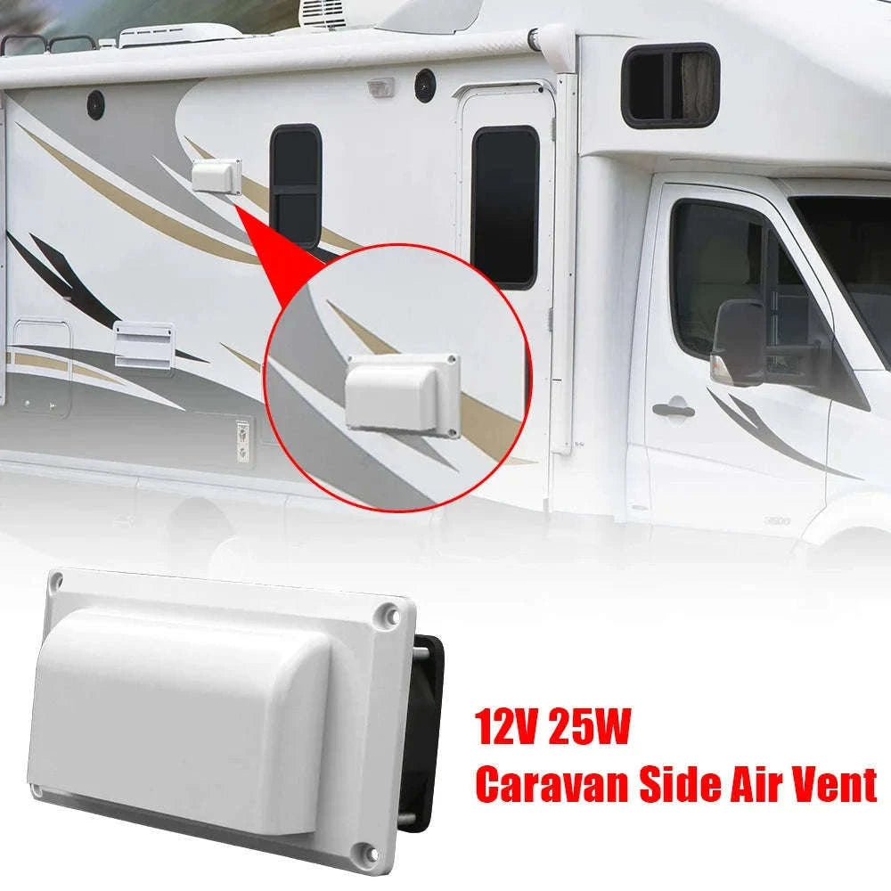12V 25W Caravan Side Air Vent Exhaust Fan Kit-black