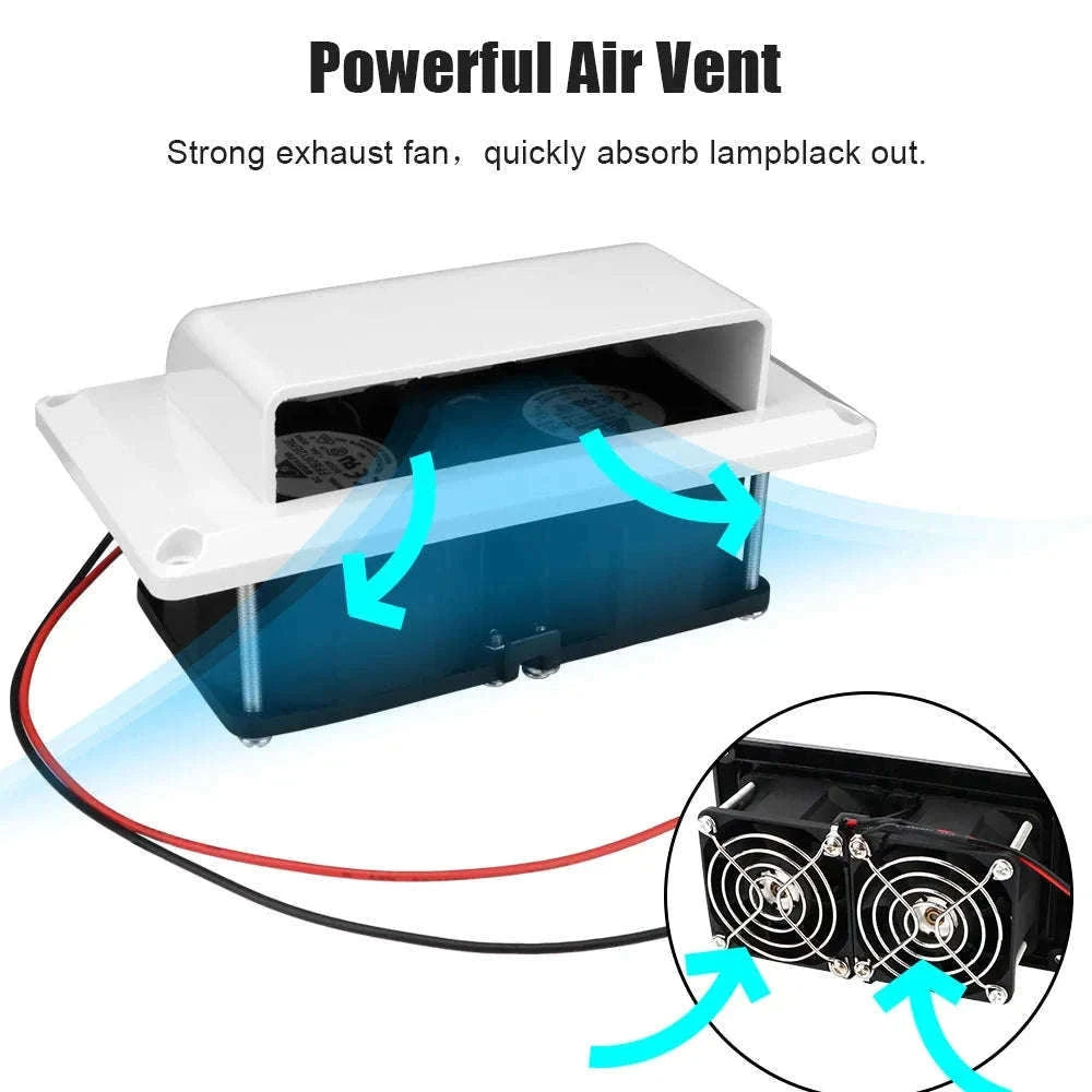 12V 25W Caravan Side Air Vent Exhaust Fan Kit-black