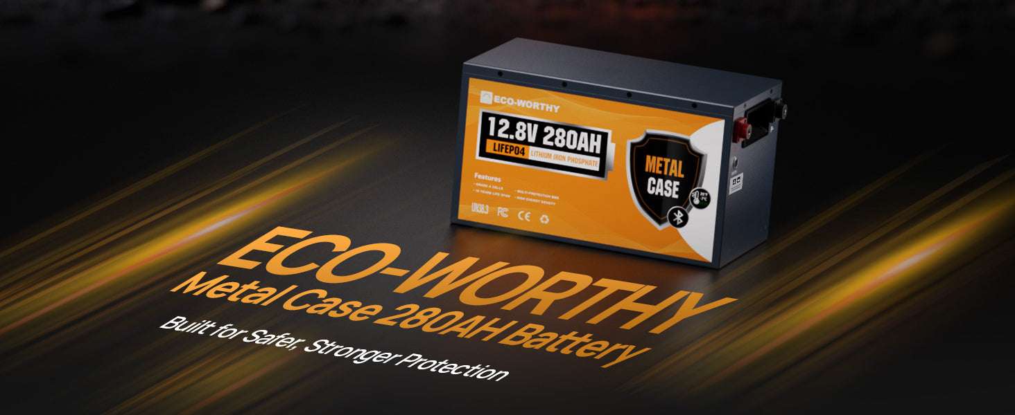 12V 280Ah LiFePO4 RV Battery 3584Wh with Bluetooth & 200A BMS-Orange / United States