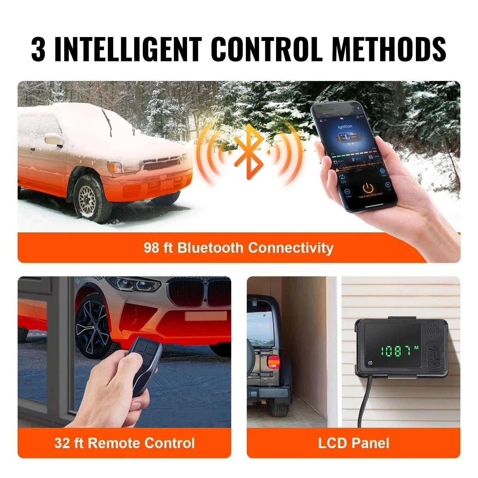 12V 2KW Bluetooth Diesel Air Heater with Remote & LCD Control-2kw Bluetooth / United States