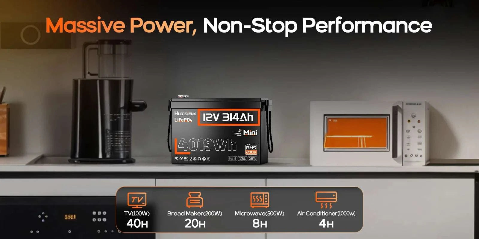 12V 314Ah LiFePO4 Battery with 200A BMS for RV, Marine & Solar-12V 314AH / United States