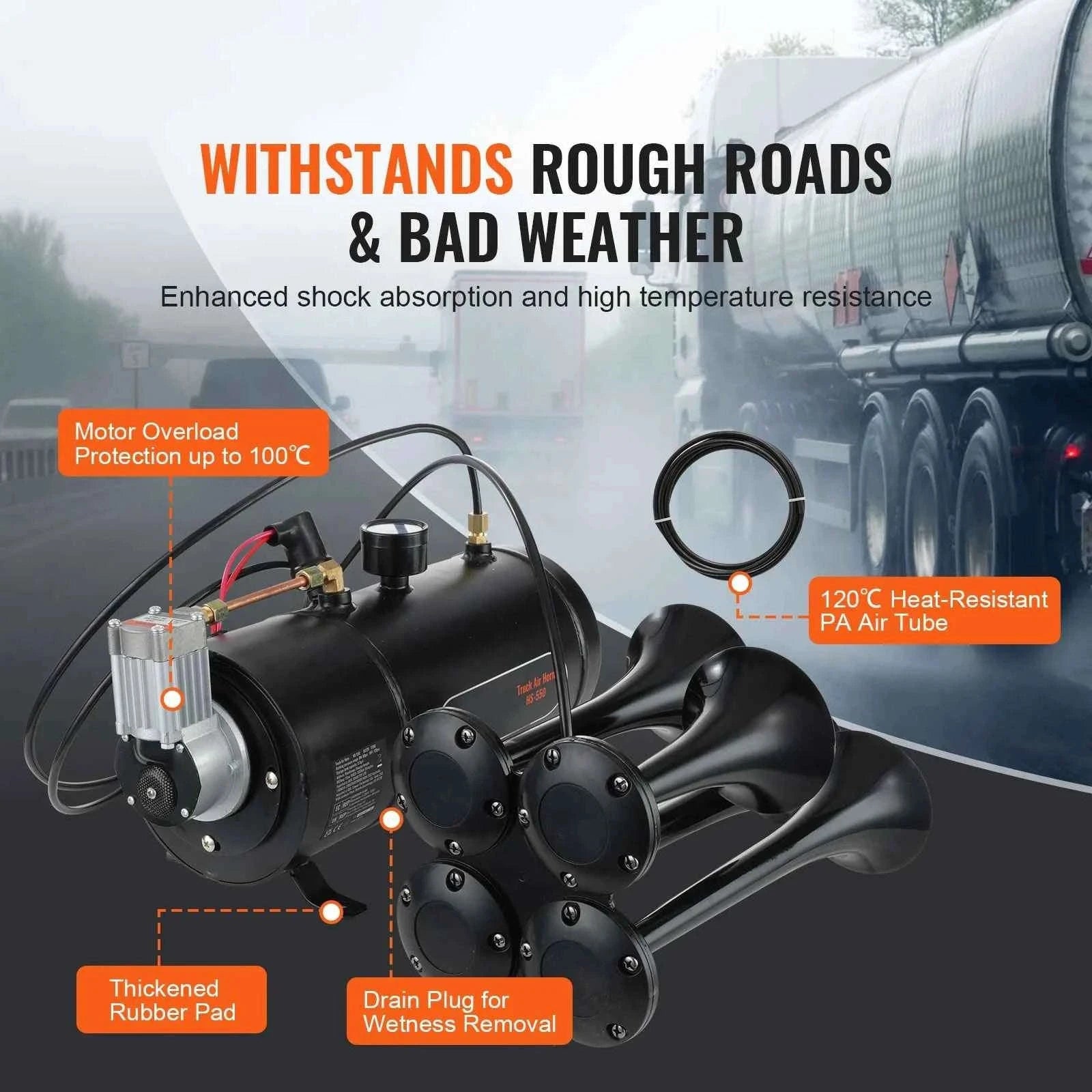 12V Air Compressor with Tank 0.8 Gal/3L 120 PSI-12V3L / United States
