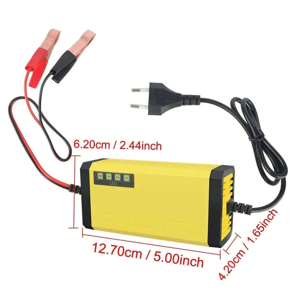 12V Car Battery Charger with Smart Repair and LCD Display-US Plug