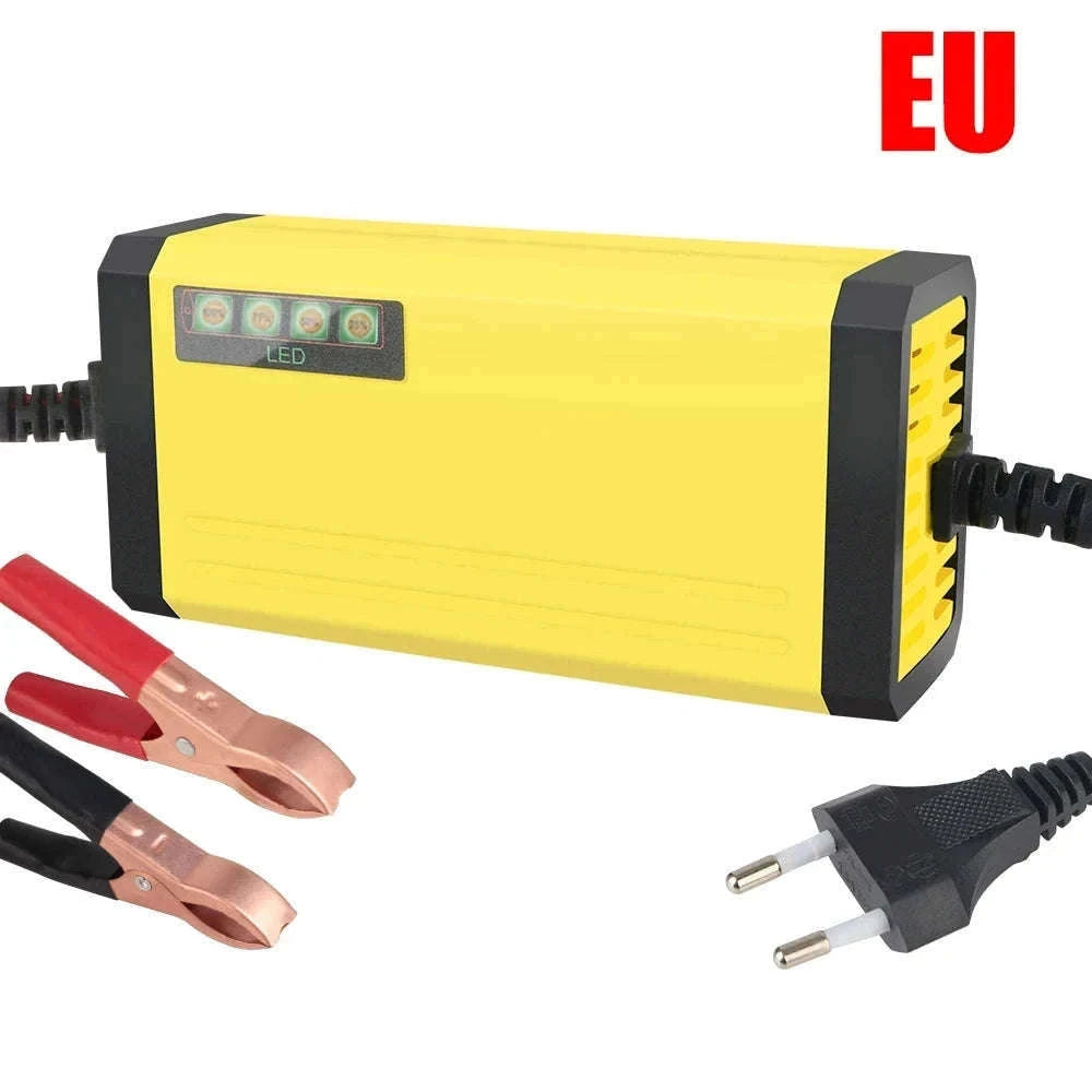 12V Car Battery Charger with Smart Repair and LCD Display-US Plug