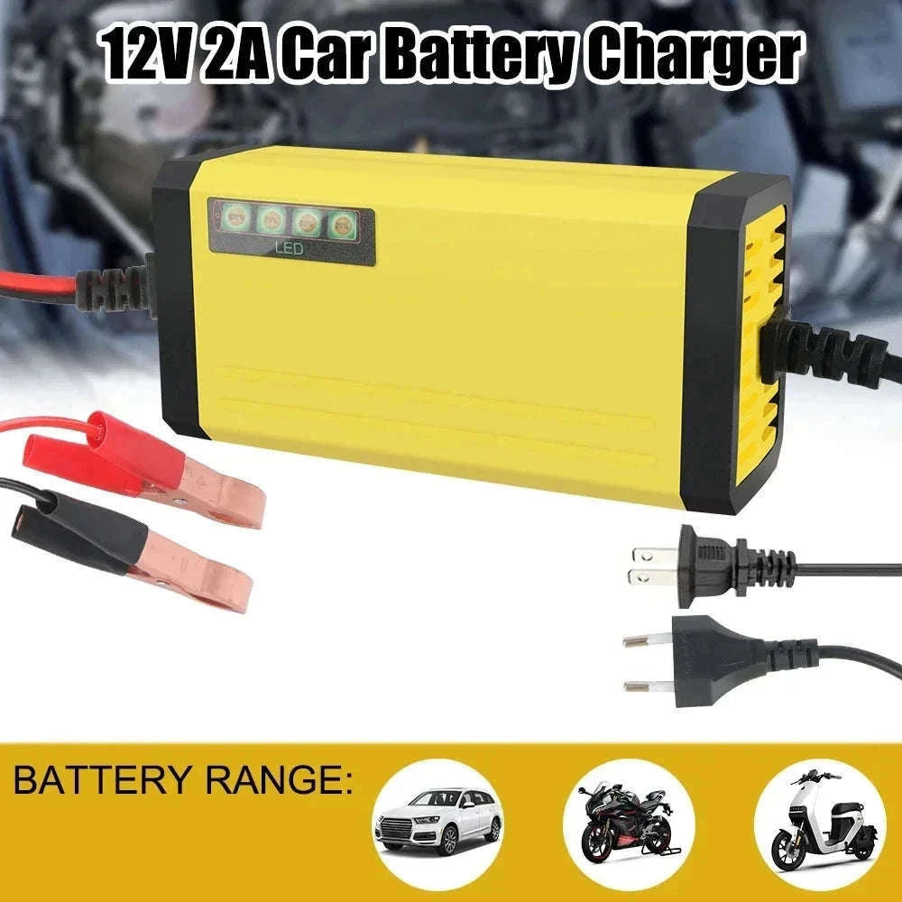 12V Car Battery Charger with Smart Repair and LCD Display-US Plug