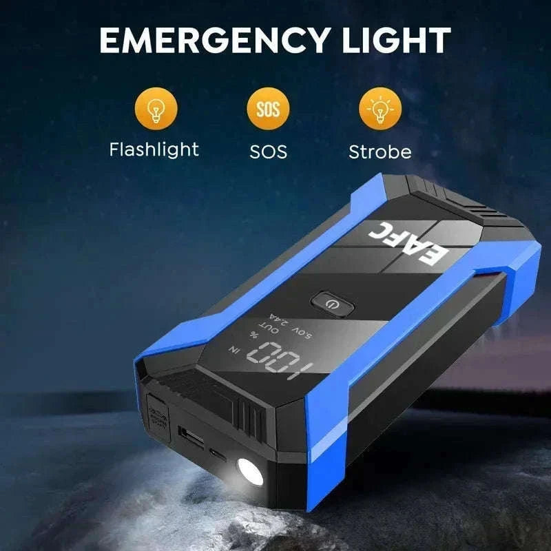 12V Car Jump Starter 1200A Booster with Power Bank and LED Light-2000A with Box / United States