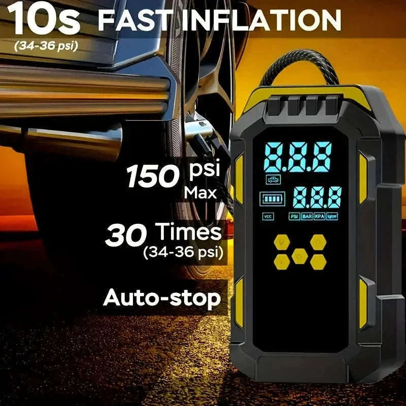 12V Car Jump Starter & Air Compressor with 150 PSI and USB Power-New red Machine / China Mainland