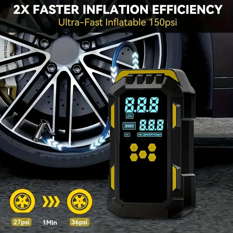 12V Car Jump Starter & Air Compressor with 150 PSI and USB Power-New red Machine / China Mainland