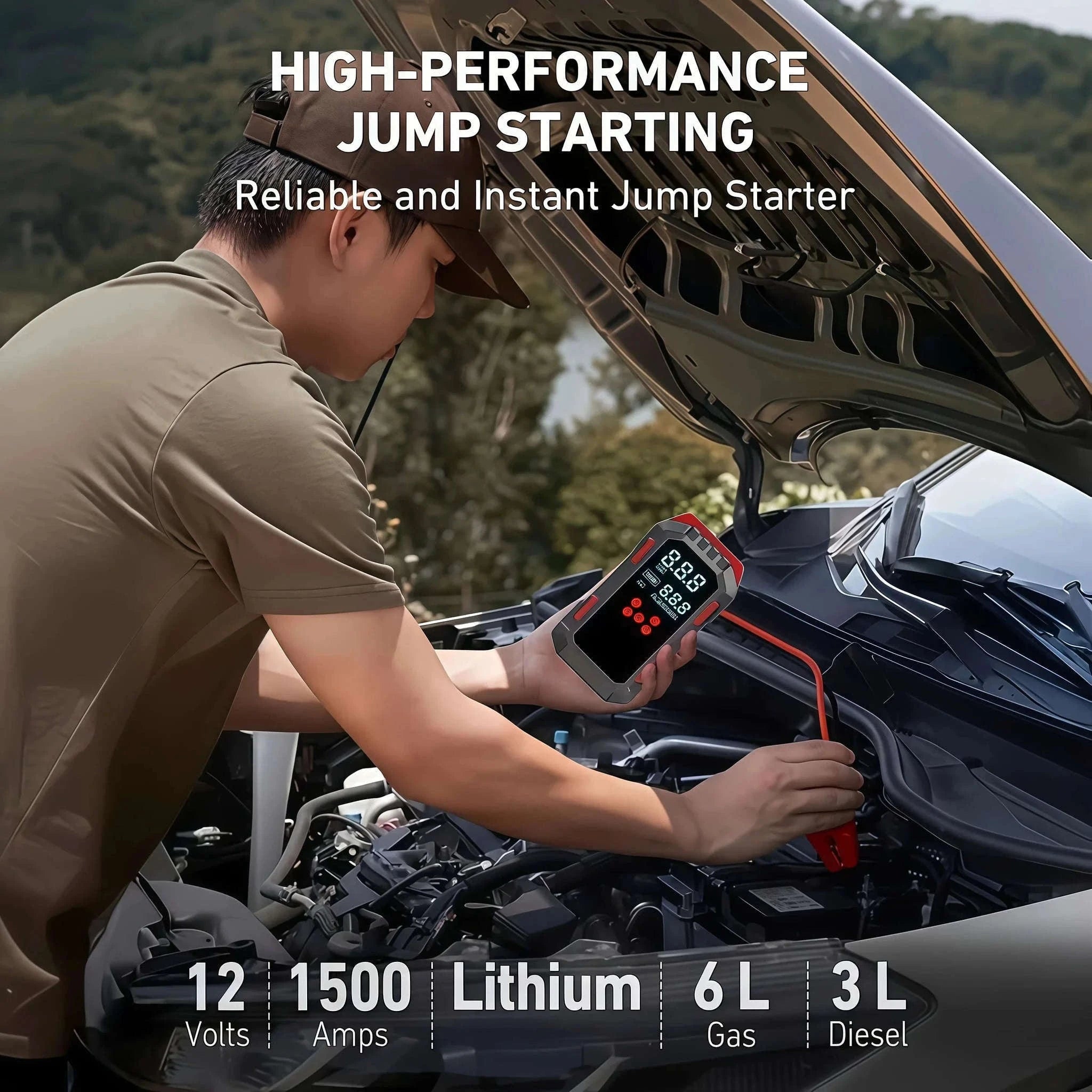 12V Car Jump Starter & Air Compressor with 150 PSI and USB Power-New red Machine / China Mainland
