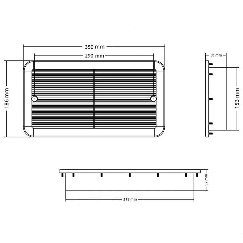 12V Caravan Double Window Ventilation Fan-black
