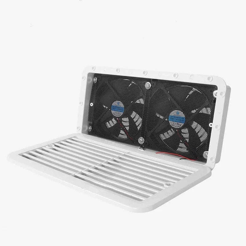 12V Caravan Double Window Ventilation Fan-black