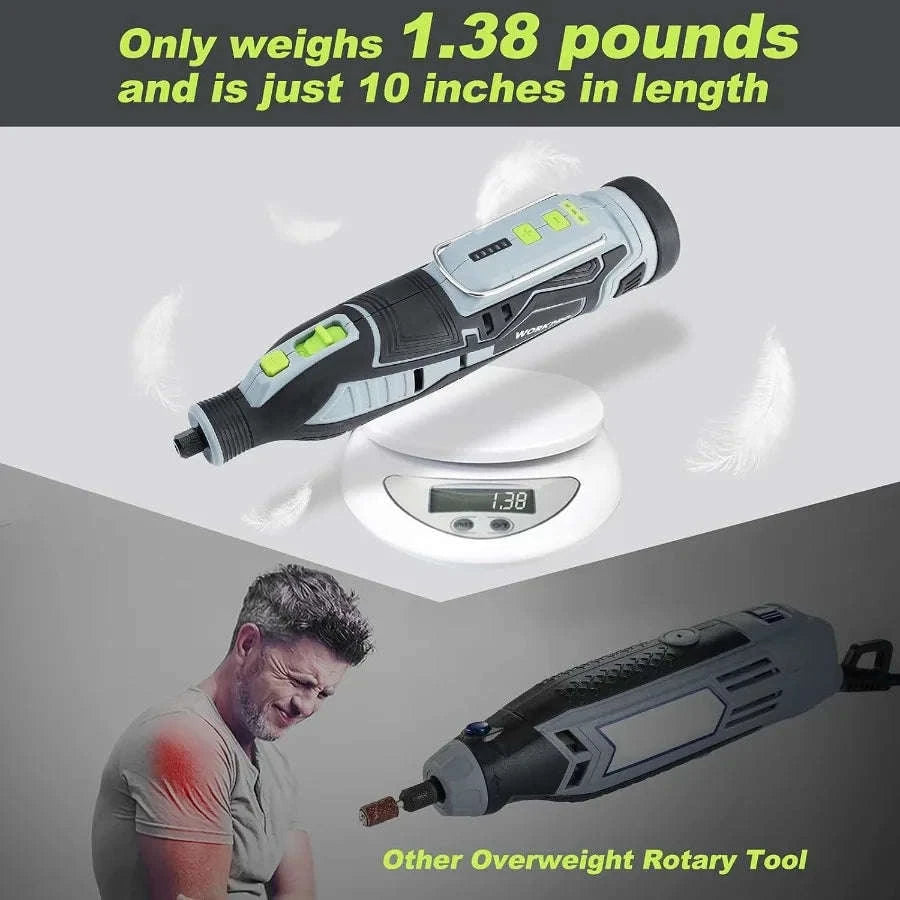 12V Cordless Rotary Tool Kit with 5 Speeds and 114 Accessories-United States / asPic