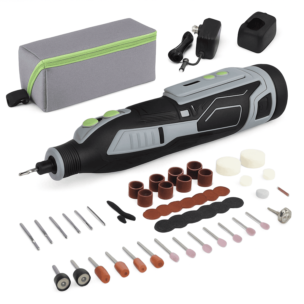12V Cordless Rotary Tool Kit with 5 Speeds and 114 Accessories-United States / asPic