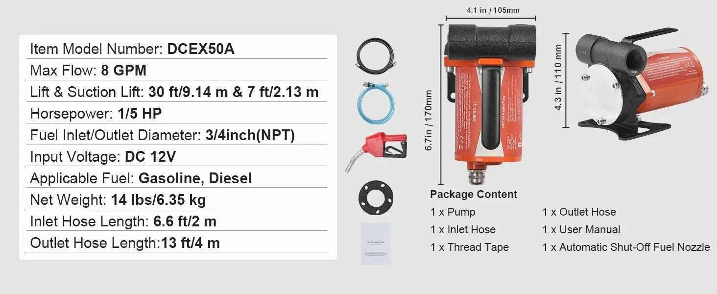 12V DC Fuel Transfer Pump 5–15 GPM Portable Diesel Gas Pump-15GPM Portable Set / EU / france
