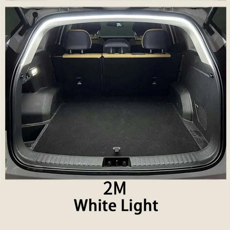 12V Dynamic Flowing Car Trunk LED Strip High-Brightness Wiring Automatic Sensing Tailgate Light Strip Tool-Free Installation-2M Dynamic LED W
