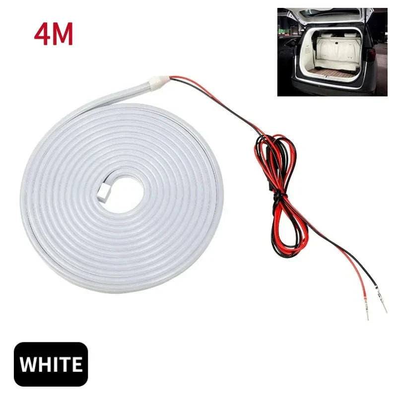 12V Dynamic Flowing Car Trunk LED Strip High-Brightness Wiring Automatic Sensing Tailgate Light Strip Tool-Free Installation-2M Dynamic LED W