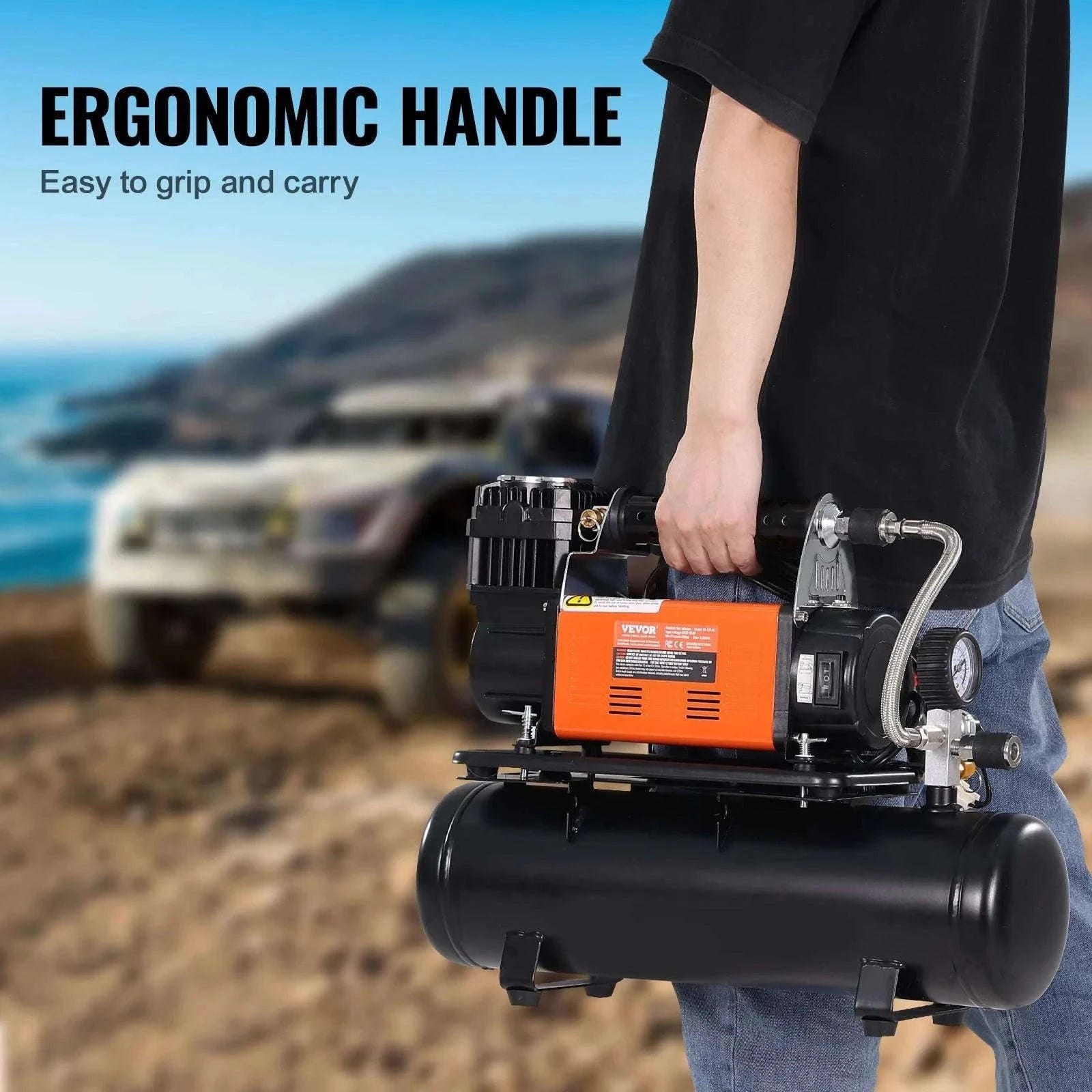 12V Heavy Duty Air Compressor 150 PSI Tire Inflator with 6L Tank-6L Tank / CZECH REPUBLIC
