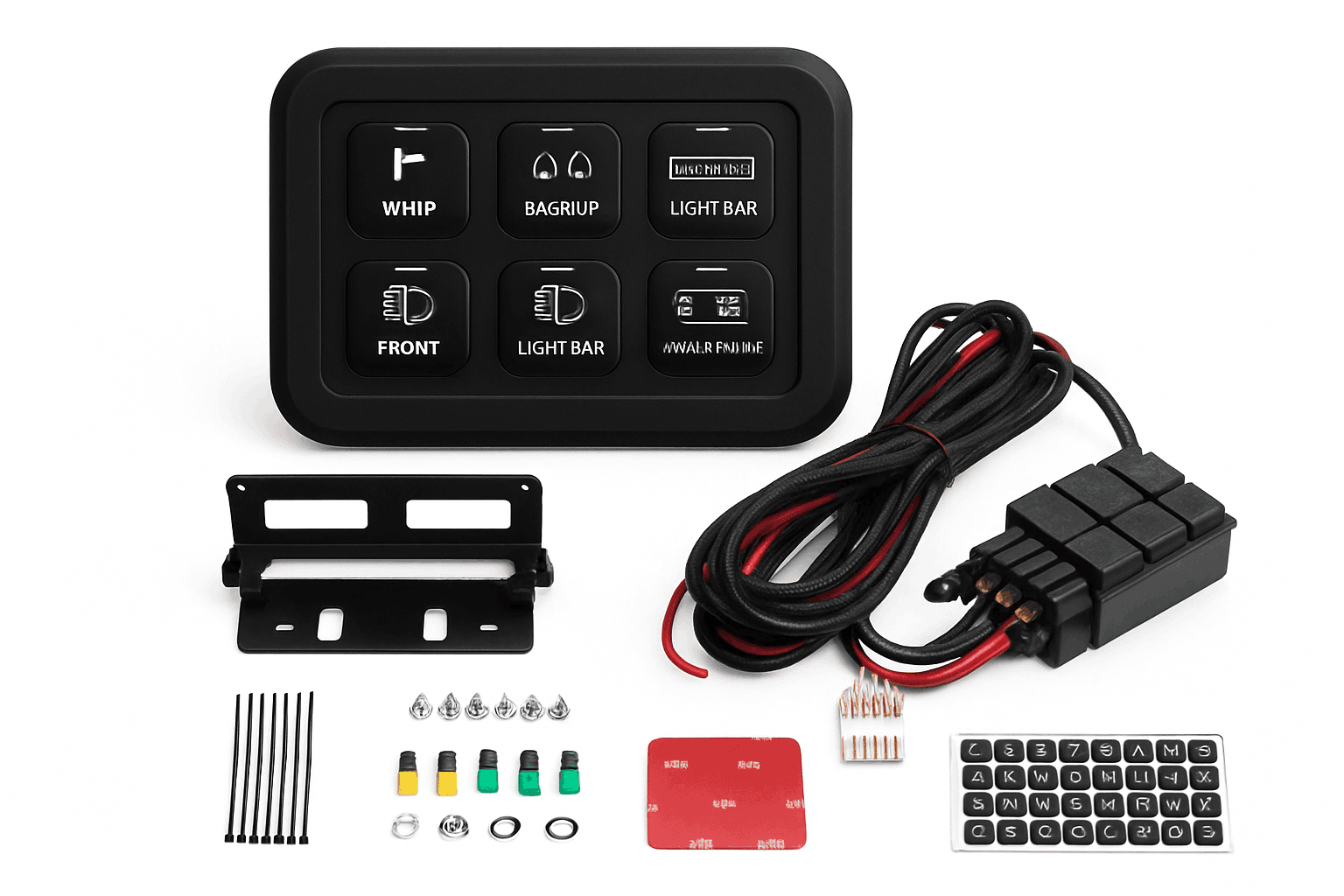 12V LED 6 Gang Switch Panel Circuit Control System-KG-6L