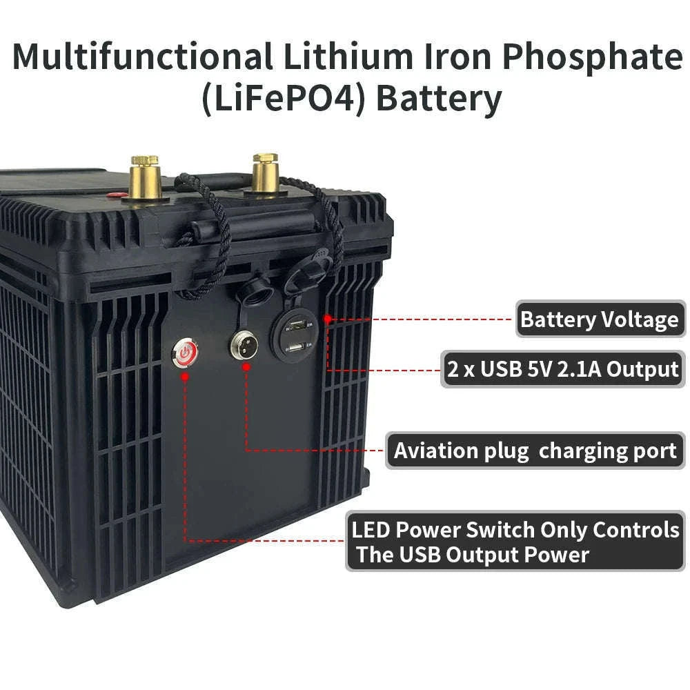 12V LiFePO4 Battery Pack with Built-In BMS-12V 100Ah Bluetooth / United States