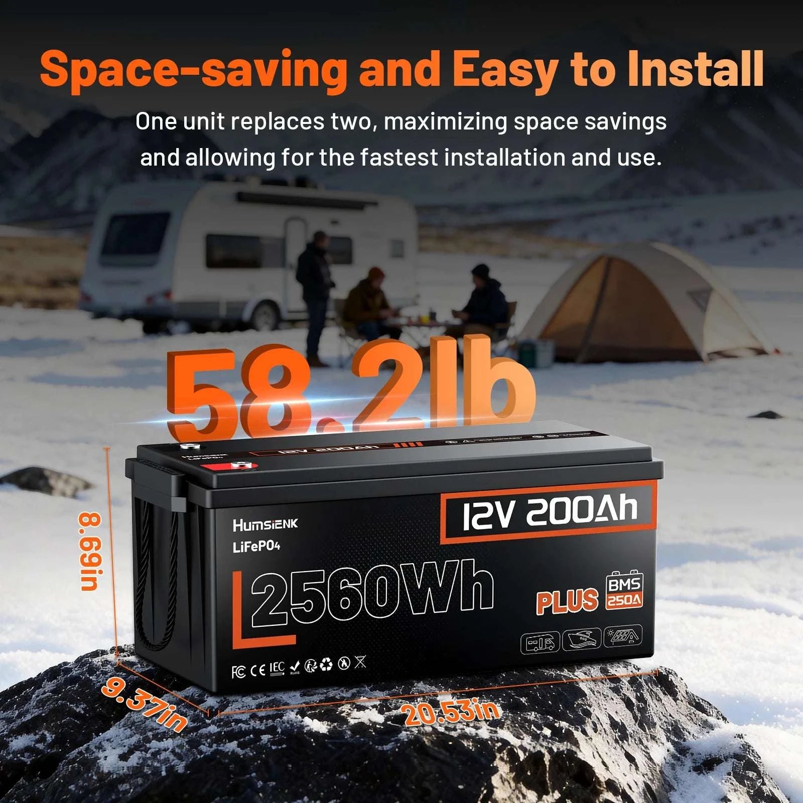 12V LiFePO4 Battery with BMS 100Ah 200Ah Deep Cycle Power-12V 100AH / United States