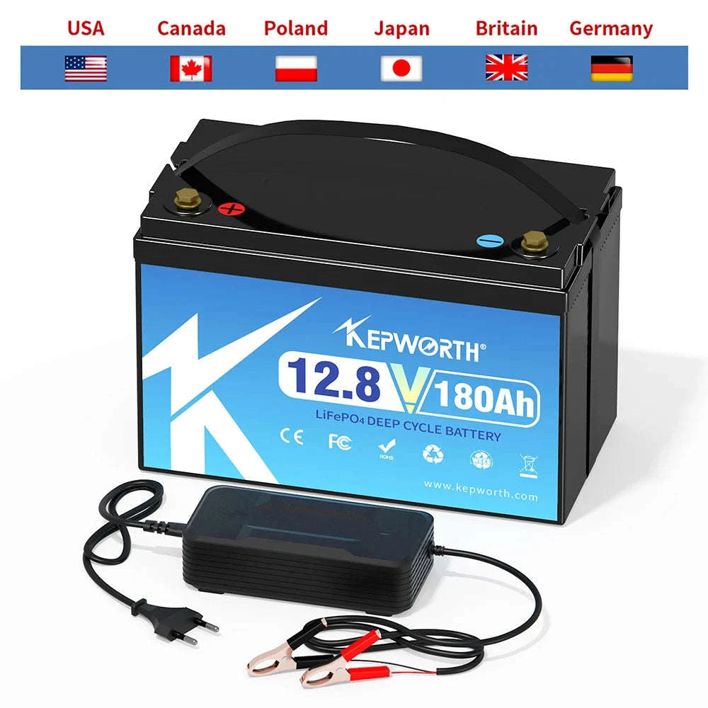 12V LiFePO4 Deep Cycle Battery 180Ah 300Ah with BMS-180AH / United States