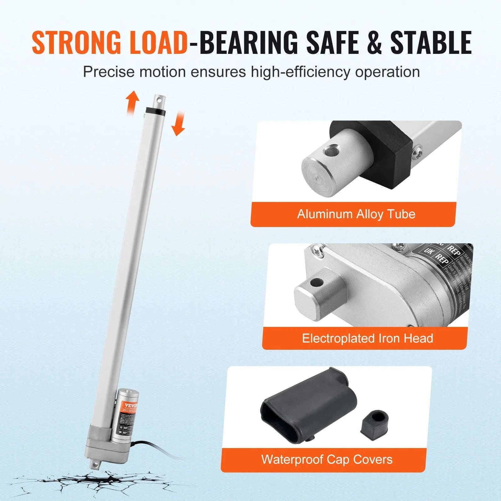 12V Linear Actuator 3000N 500mm Waterproof IP65 with Mounting Bracket-Other / CZECH REPUBLIC