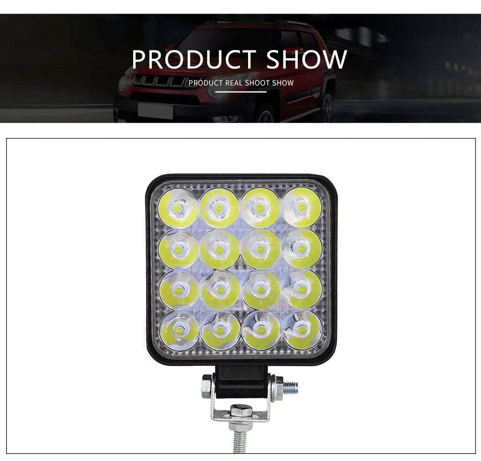 12V Mini LED Work Light Bar 16 LED 6500K IP65-1 PCS