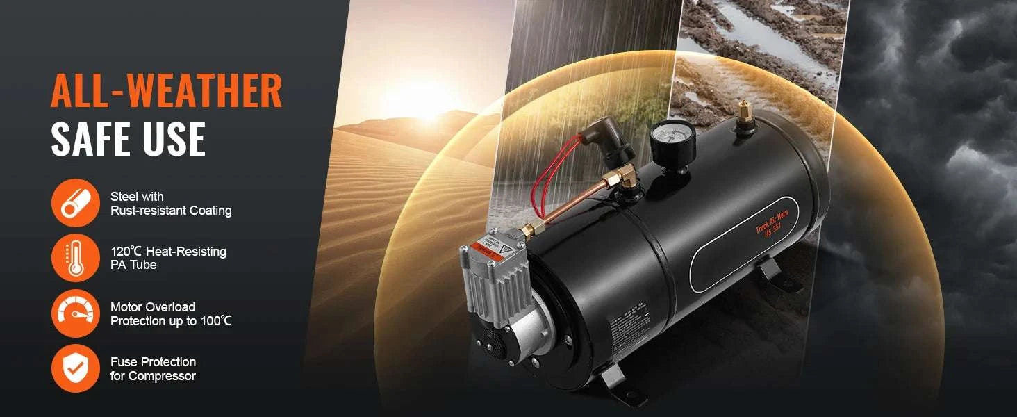12V Onboard Air Compressor Kit with 0.8 Gal Tank 120 PSI-france