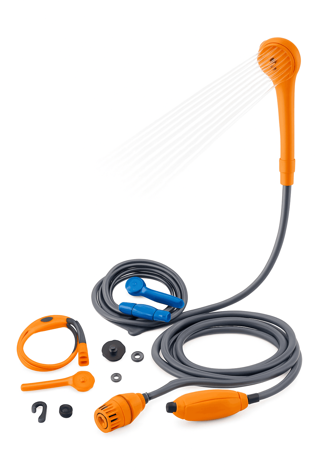 12V Portable Car Shower Kit with Cigarette Lighter Plug-Orange