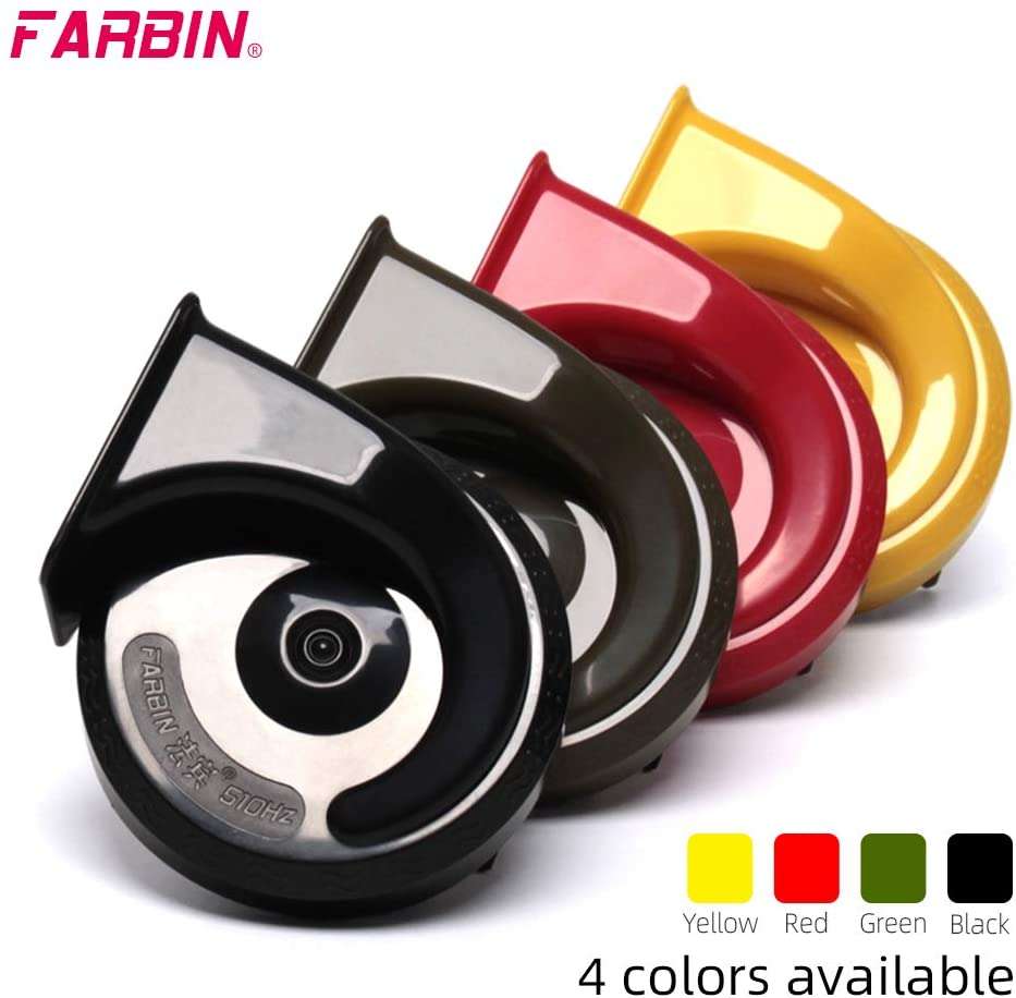 12V Super Loud Car Horn High/Low Tone Waterproof Electric Horn-black harness button / China Mainland