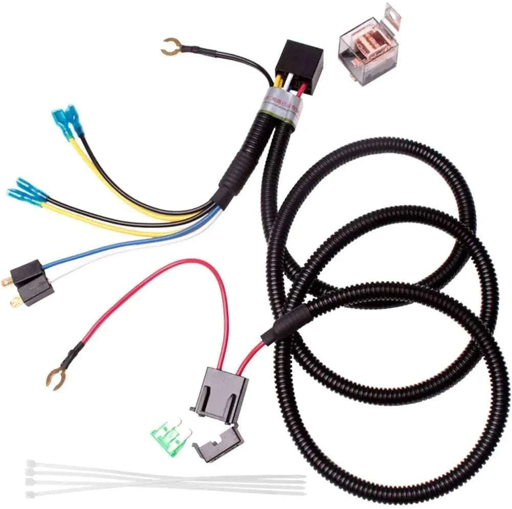 12V Super Loud Car Horn High/Low Tone Waterproof Electric Horn-black harness button / China Mainland
