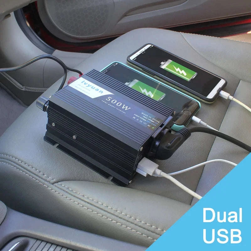 12V to 220V Car Power Inverter-12V-500W-red / spain