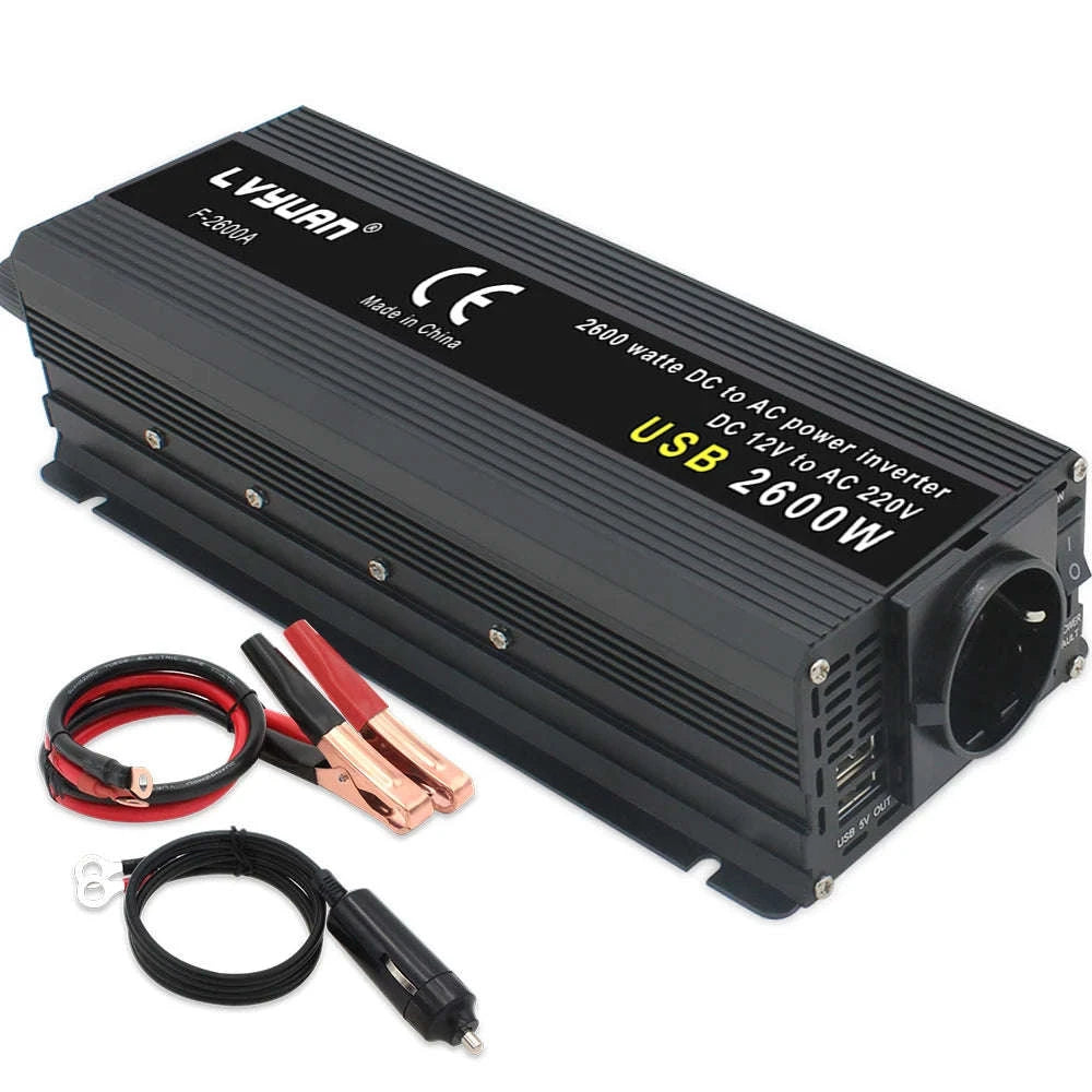 12V to 220V Car Power Inverter-12V-500W-red / spain