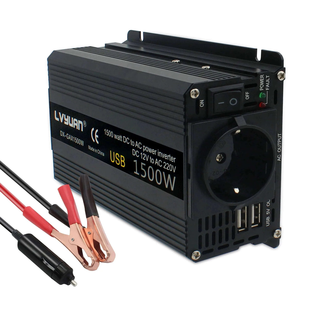 12V to 220V Car Power Inverter for Road Trips and Daily Use-12V-500W-red / spain