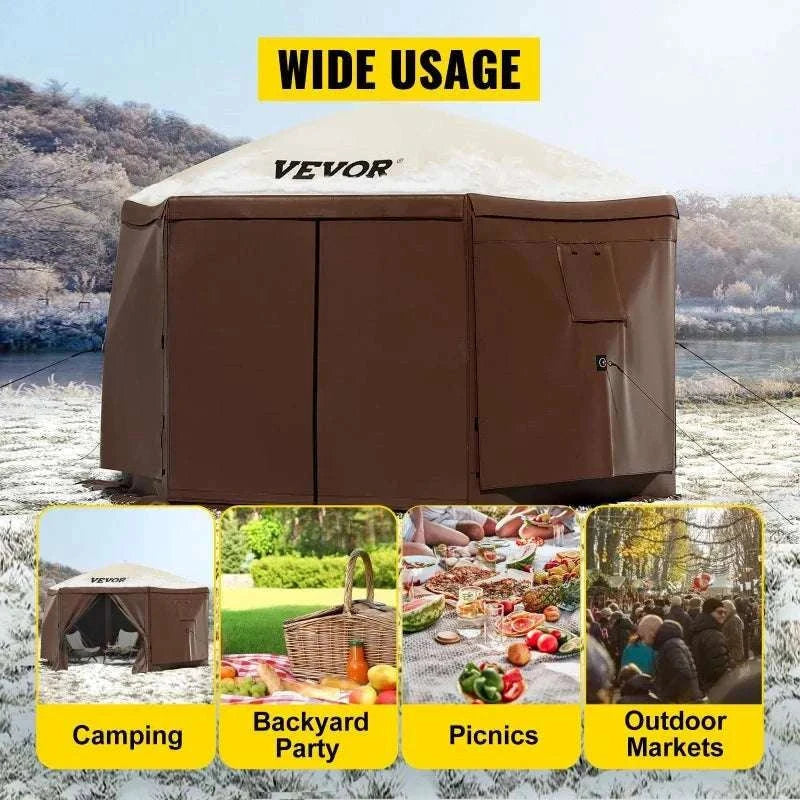 12x12 ft Pop-Up Gazebo Screen Tent with Mesh & Privacy Panels-United States