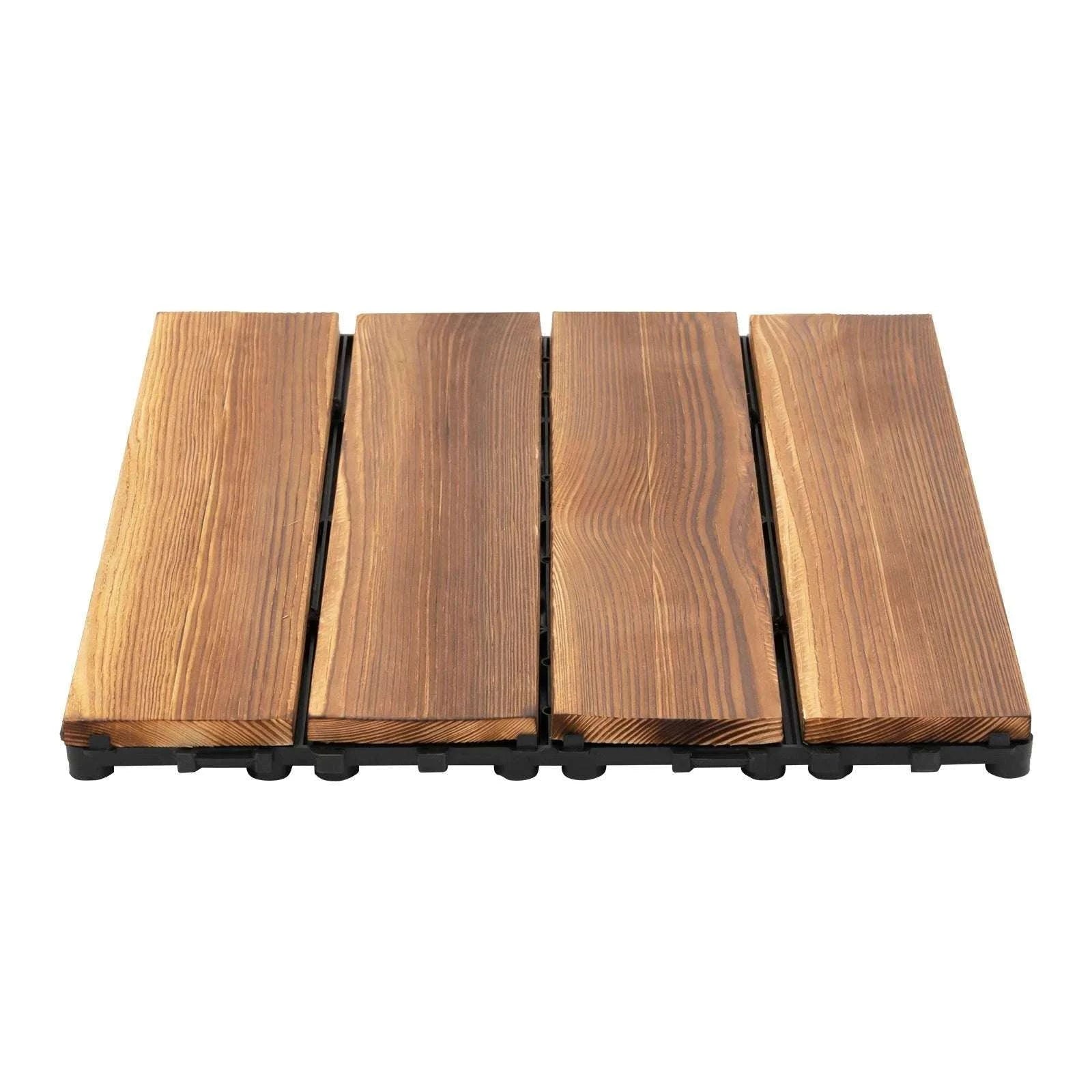 12x12 Patio Deck Tiles – Wood Plastic Composite Interlocking Tiles-Brown / United States