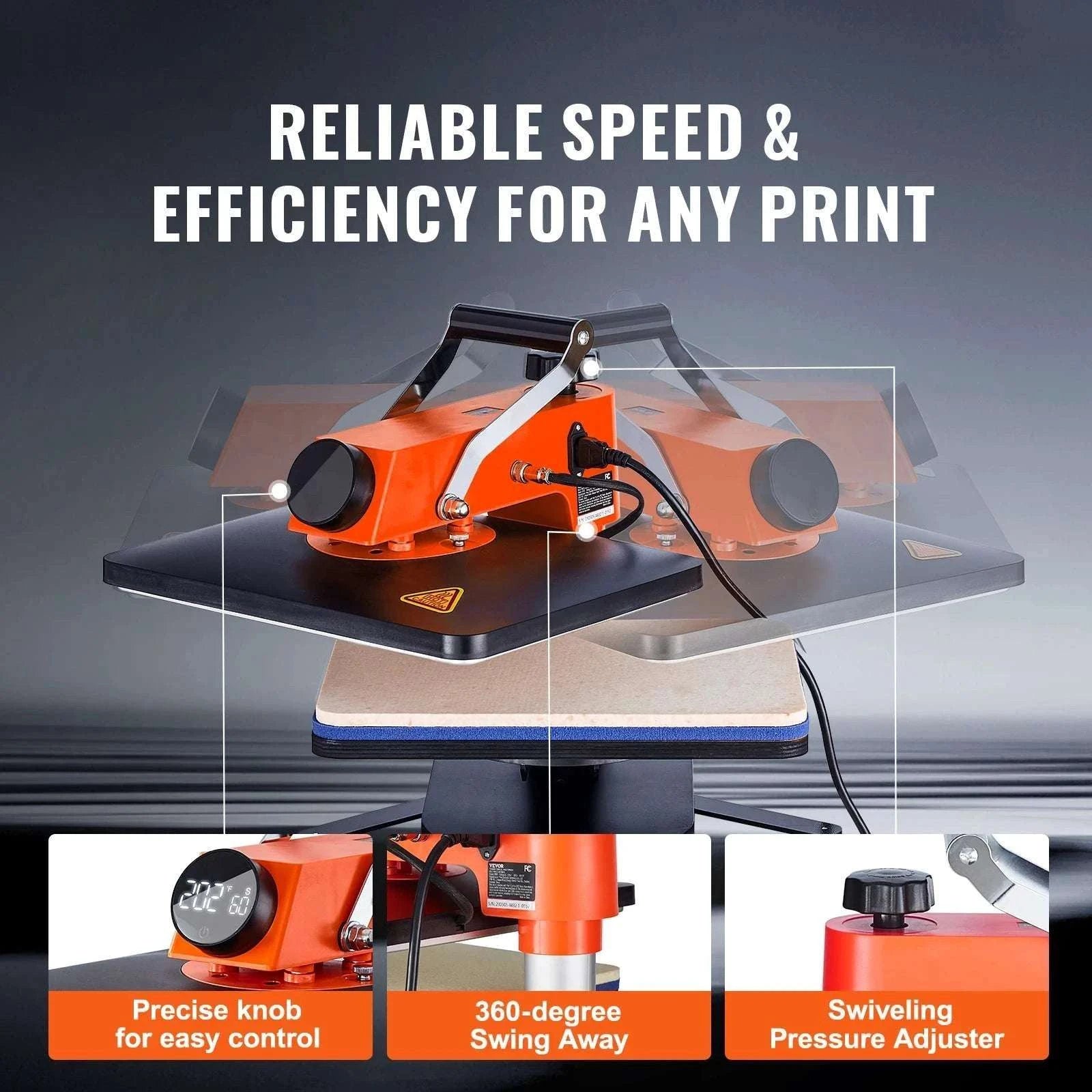 12x15 Heat Press Machine 5-in-1 Swing Away Sublimation Kit-5 in 1 / United States
