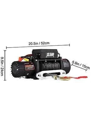 13,500 lb Electric Winch 12V with Synthetic Rope & Remote Control-13500LBS / United States