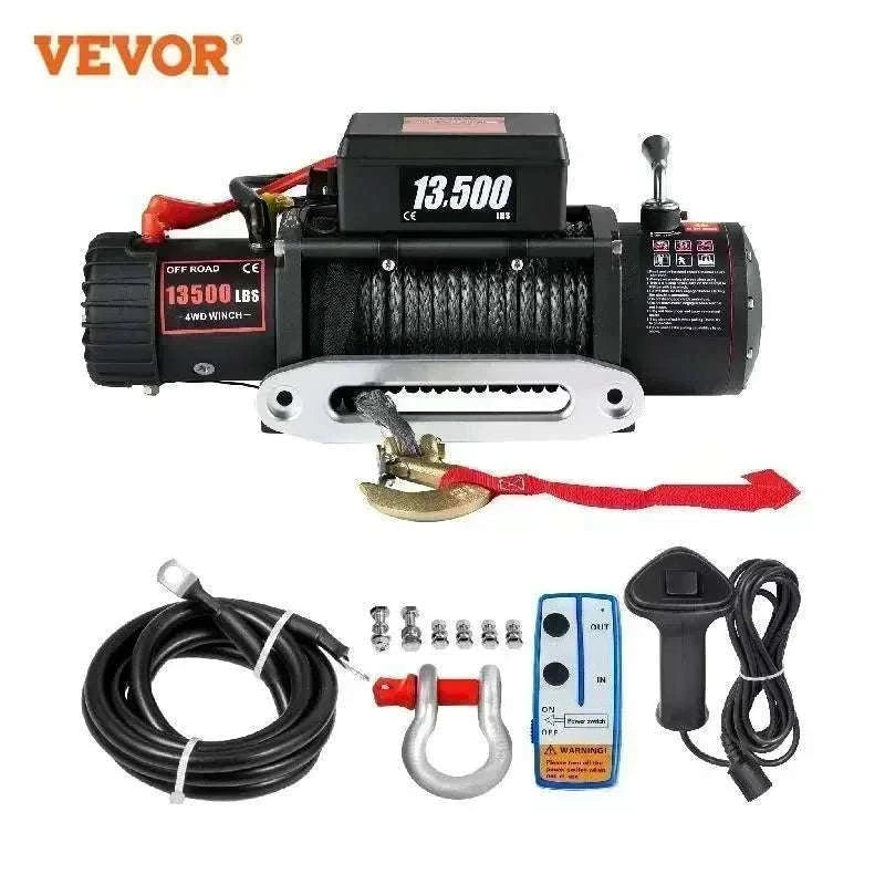 13,500 lb Electric Winch with Wireless Remote & Synthetic Rope-Poland