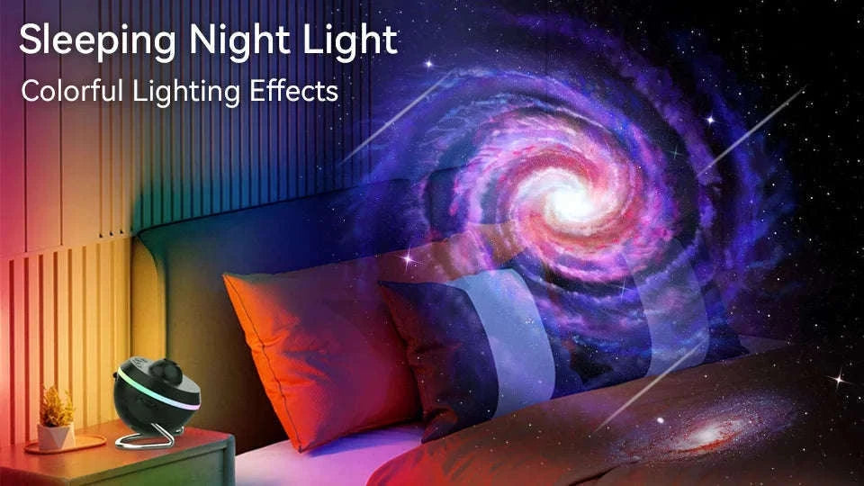 13-in-1 Galaxy Projector Night Light with Rotating Star Display-black / spain