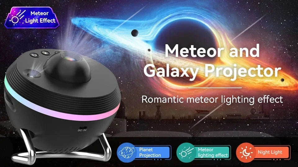 13-in-1 Galaxy Projector Night Light with Rotating Star Display-black / spain