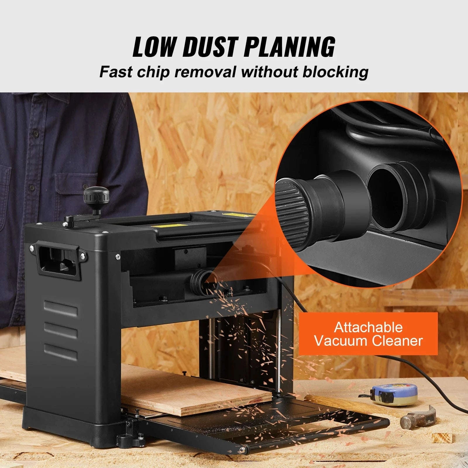 13-Inch Benchtop Thickness Planer, 2-Blade, 15-Amp 1800W Motor-Single Speed / france