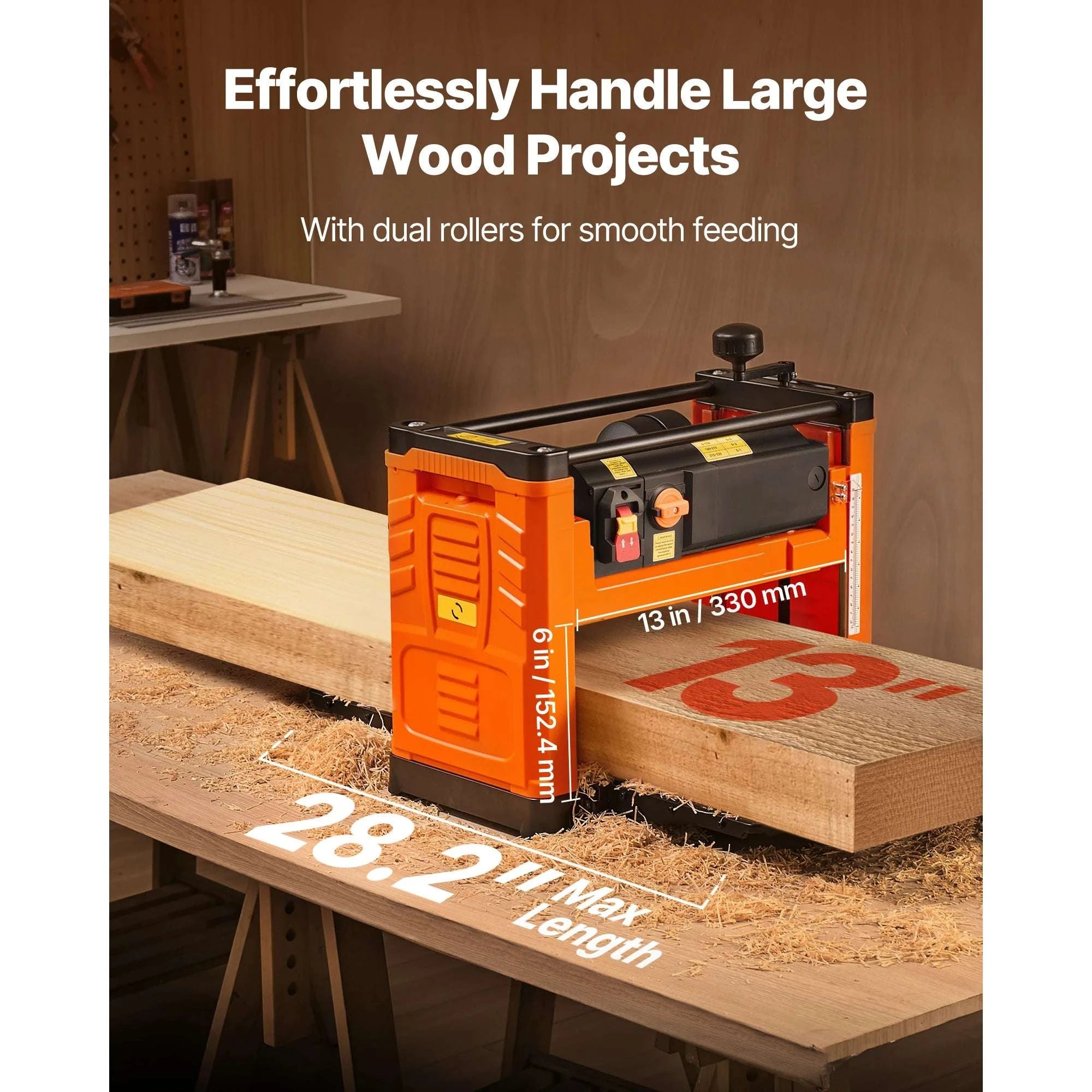 13-Inch Benchtop Thickness Planer 2000W Dual Speed Woodworking-2000W / United States