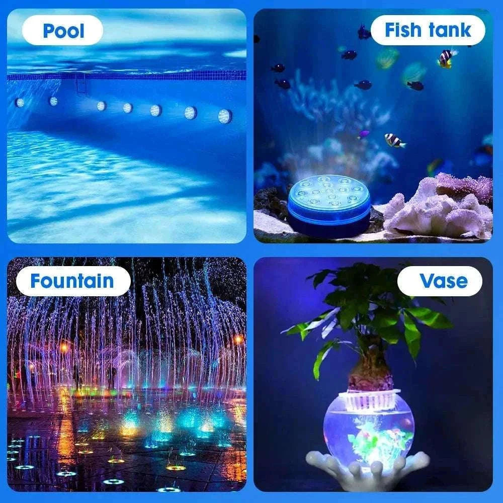 13 LED Submersible Pool Light with Remote Control-1 Light 1 Controller / 7cm