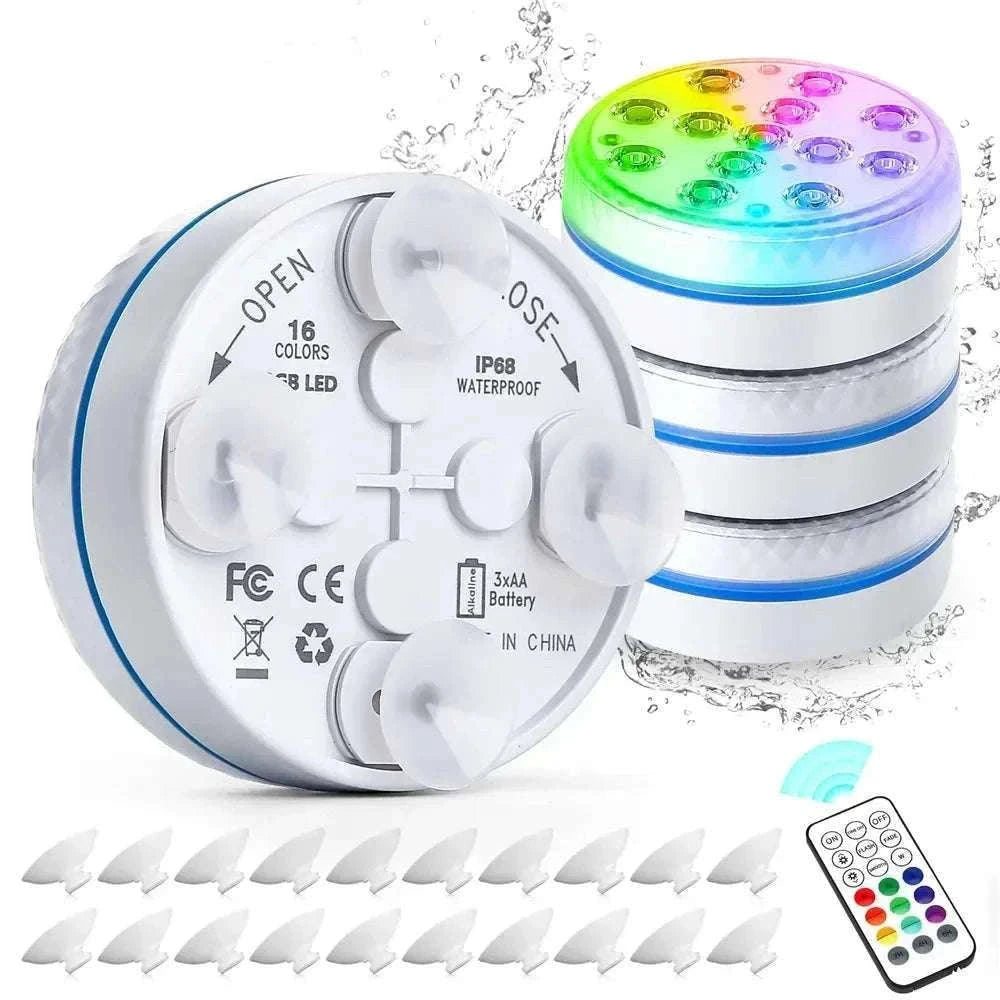 13 LED Submersible Pool Light with Remote Control-1 Light 1 Controller / 7cm