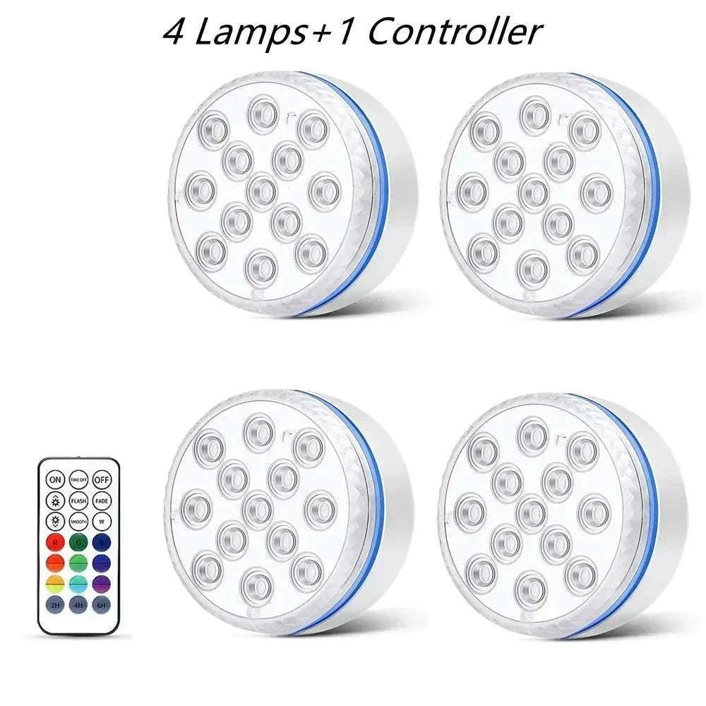 13 LED Submersible Pool Light with Remote Control-1 Light 1 Controller / 7cm