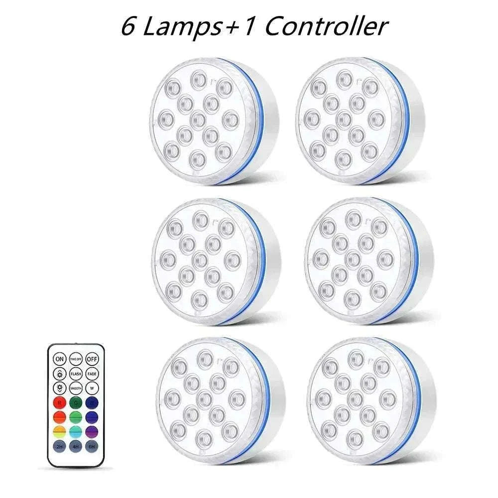 13 LED Submersible Pool Light with Remote Control-1 Light 1 Controller / 7cm