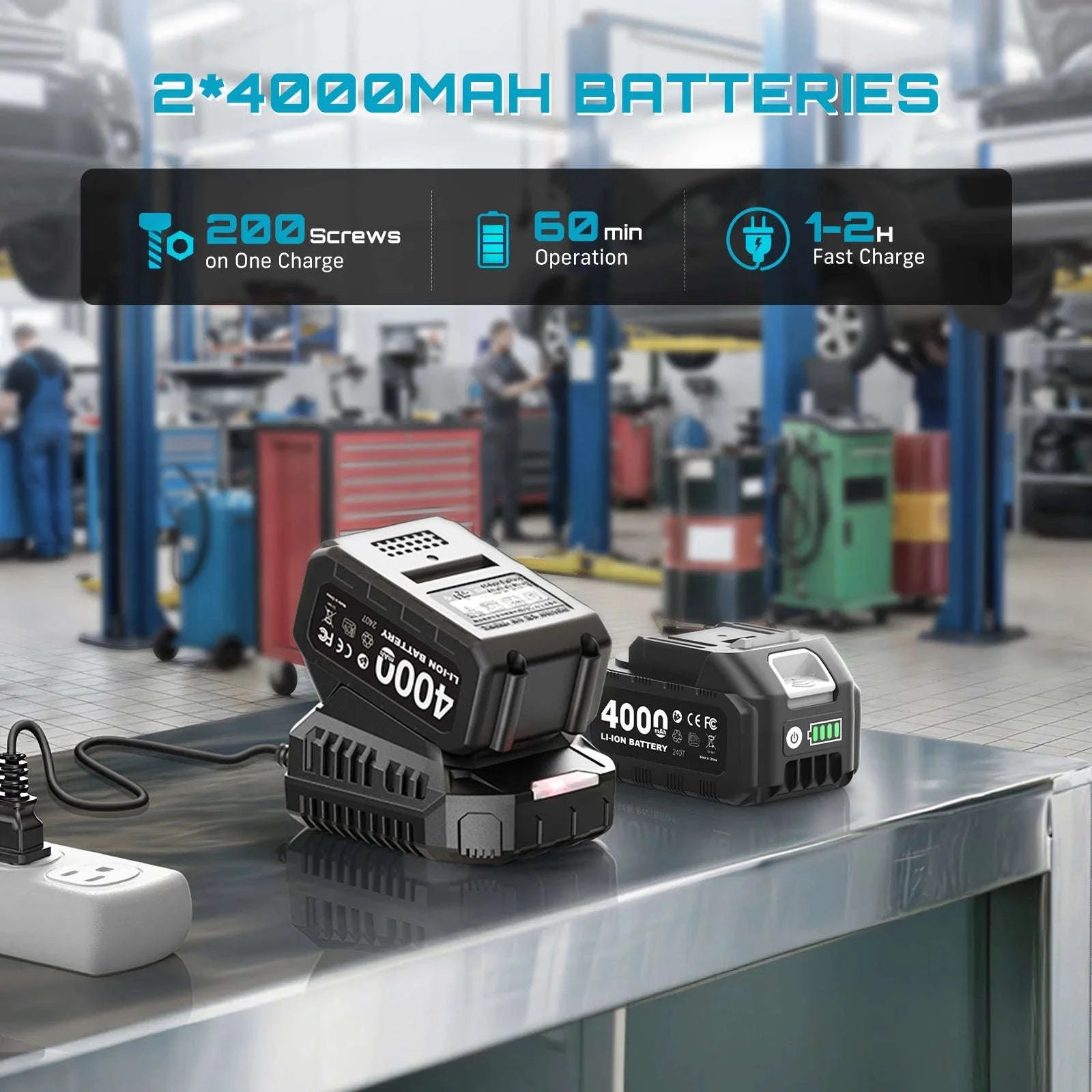 1300N.m 3-in-1 Cordless Impact Wrench Drill Screwdriver Kit-United States